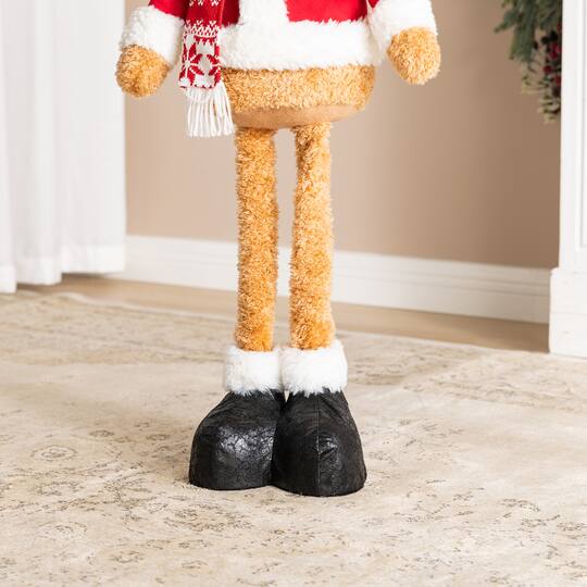 Glitzhome® 17"-33" Telescoping Fabric Christmas Dog Standing Decor